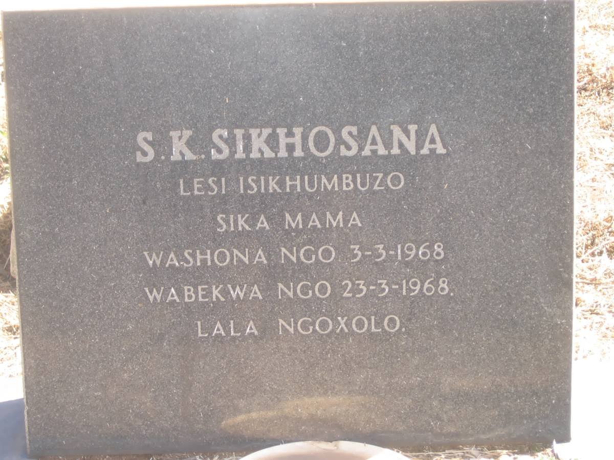 SIKHOSANA S.K. 1968-1968