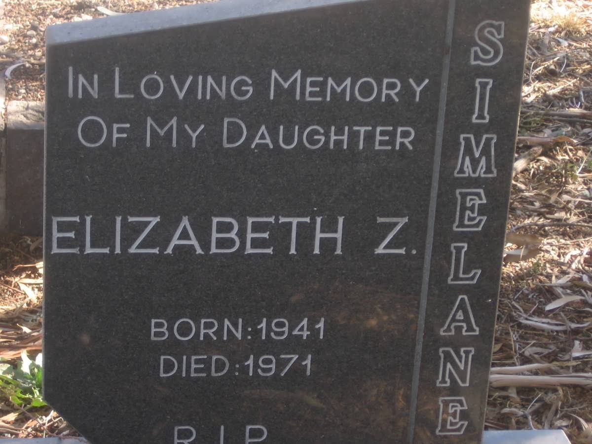 SIMELANE Elizabeth Z. 1941-1971