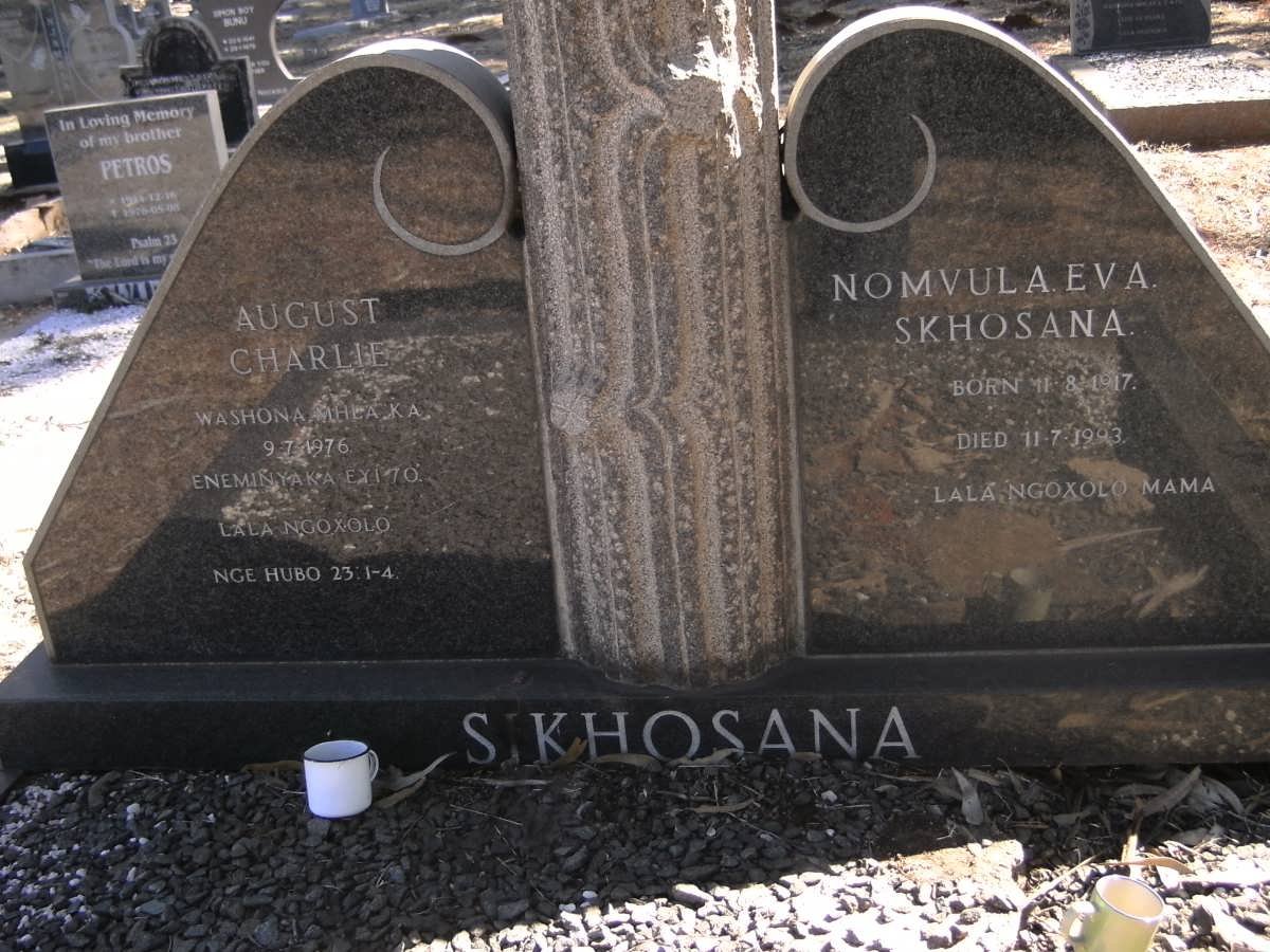 SIKHOSANA August Charlie -1976 &amp; Nomvula Eva 1917-1993
