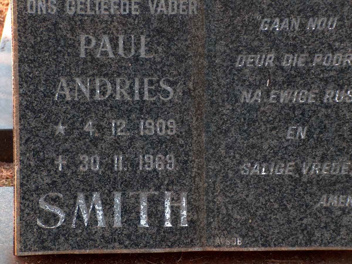 SMITH Paul Andries 1909-1969