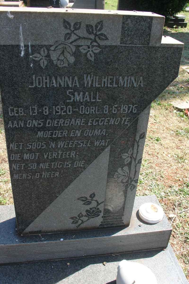 SMALL Johanna Wilhelmina 1920-1976