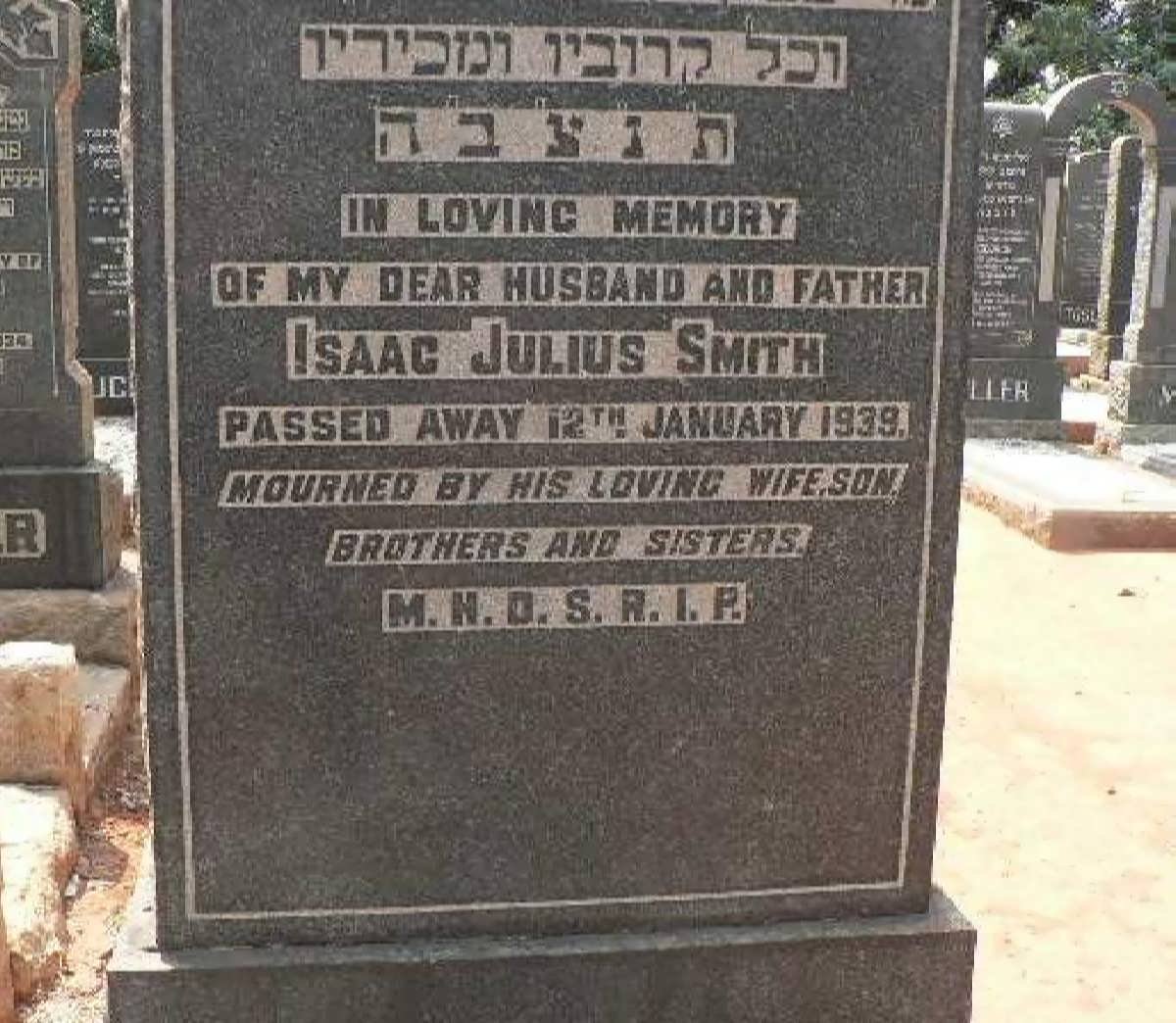 SMITH Isaac Julius -1939