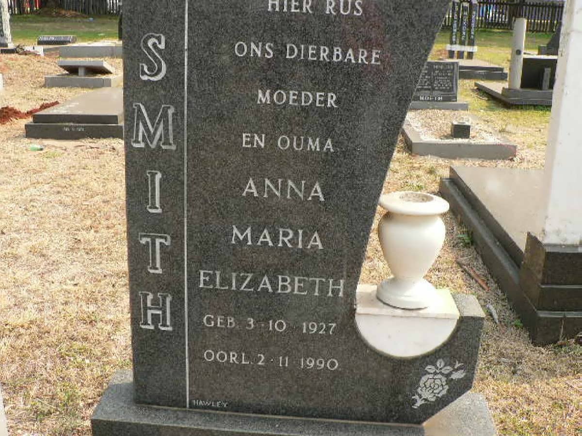 SMITH Anna Maria Elizabeth 1927-1990