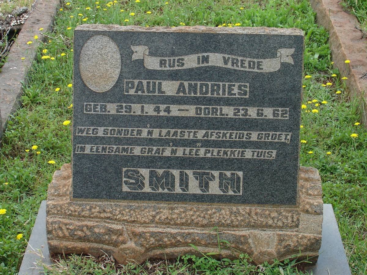 SMITH Paul Andries 1944-1962