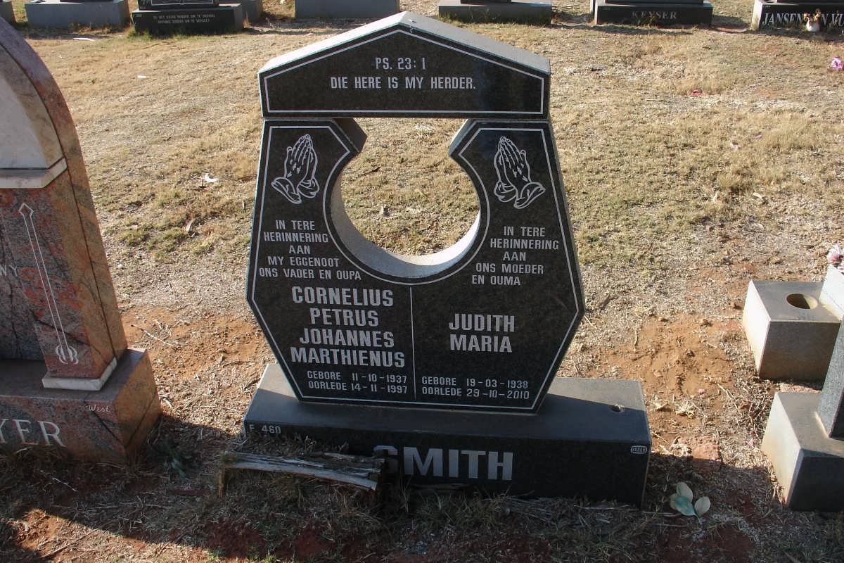 SMITH Cornelius Petrus Johannes Marthienus 1937-1997 &amp; Judith Maria 1938-2010