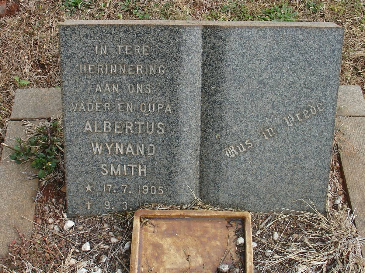 SMITH Albertus Wynand 1905-19??