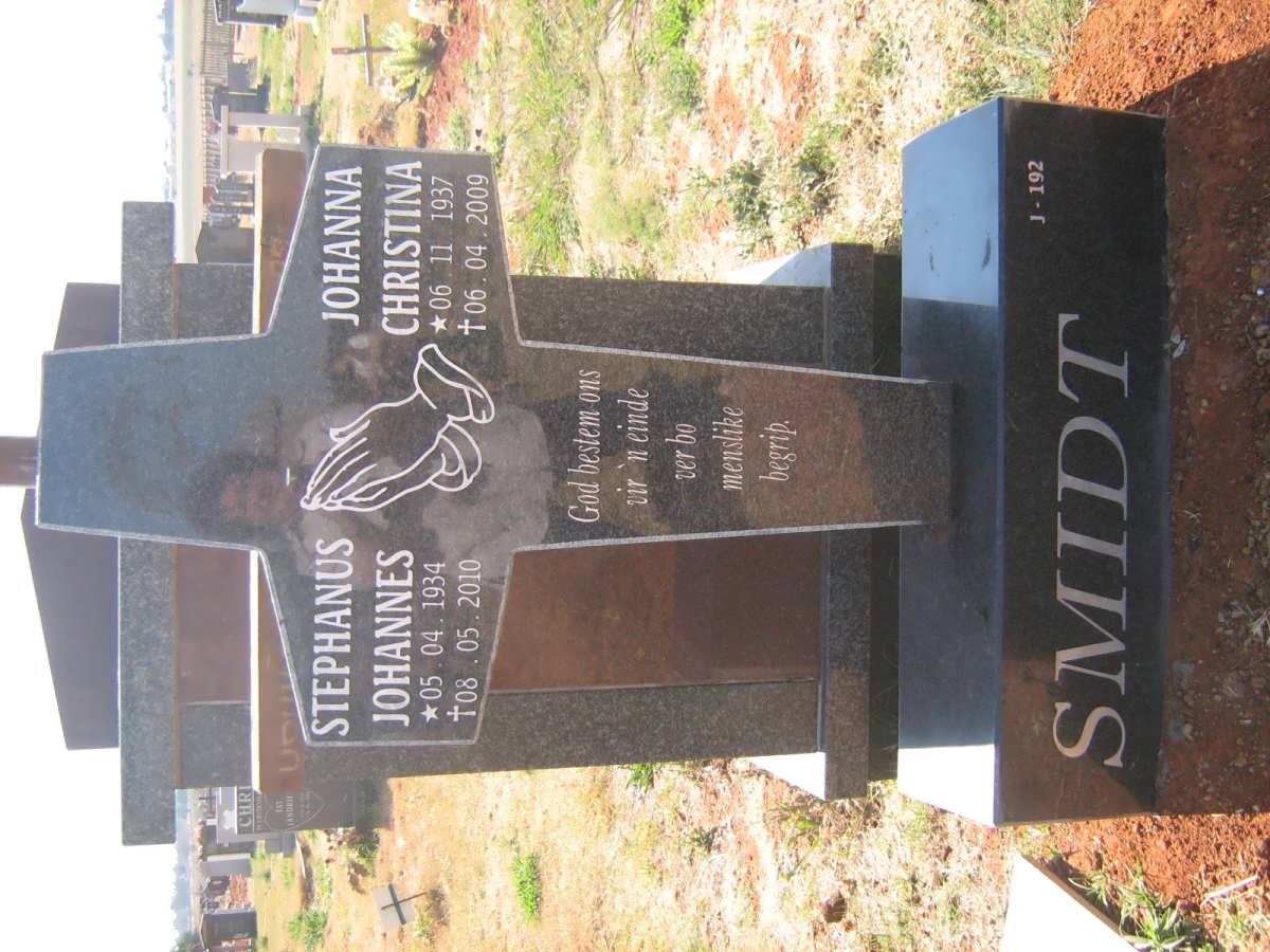 SMIDT Stephanus Johannes 1934-2010 Johanna Christina 1937-2009