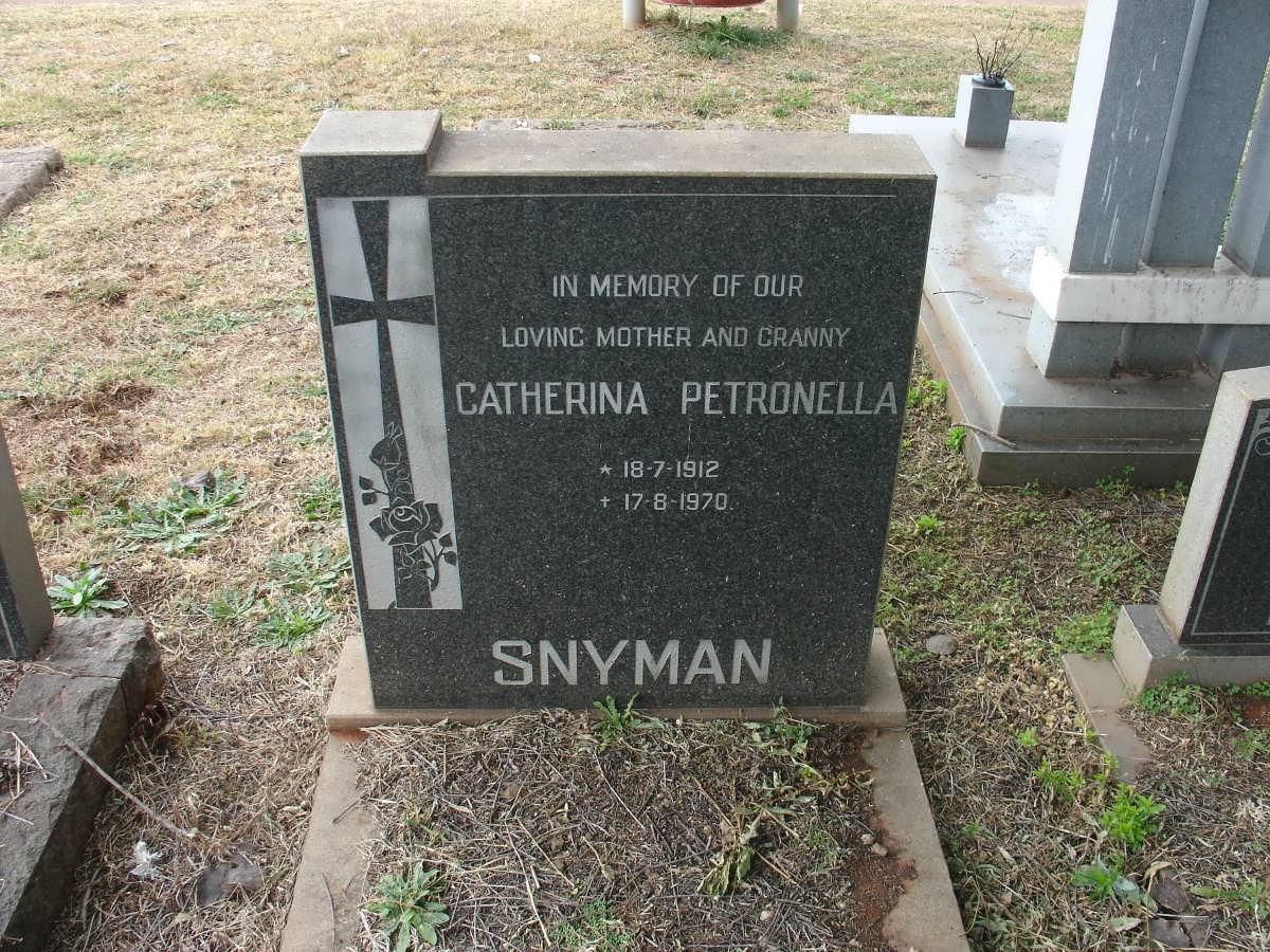 SNYMAN Catherina Petronella 1912-1970
