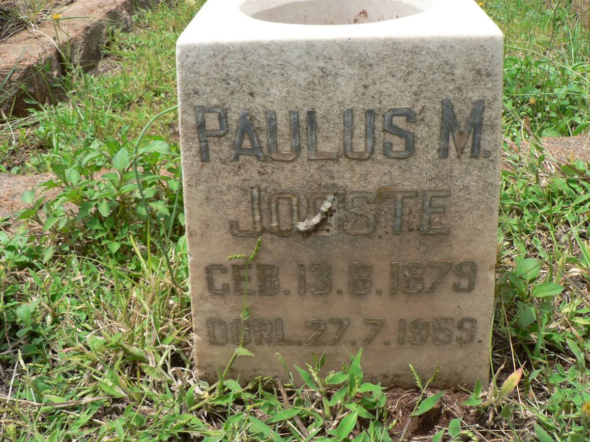 SNYMAN Johannes Petrus -1938 :: JOOSTE Paulus M. 1879-1959 :: JOOSTE Maria Magdelena 1884-1948
