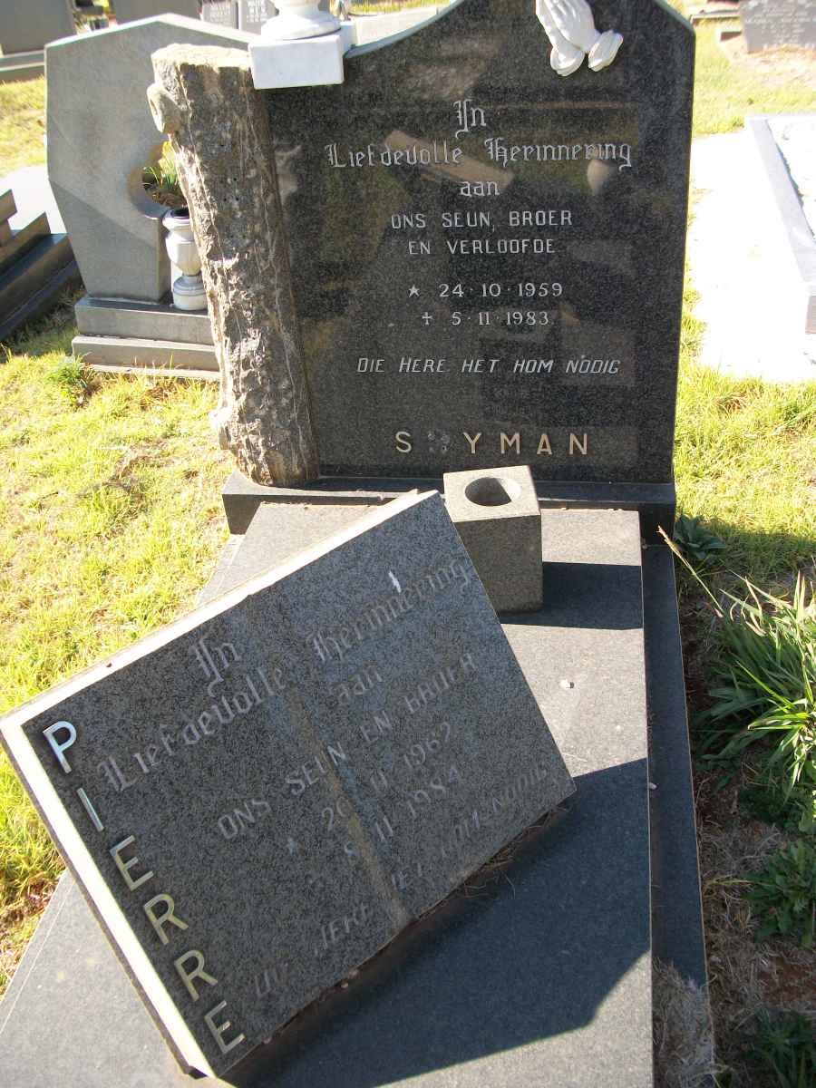 SNYMAN 1959-1983 :: SNYMAN Pierre 1962-1984