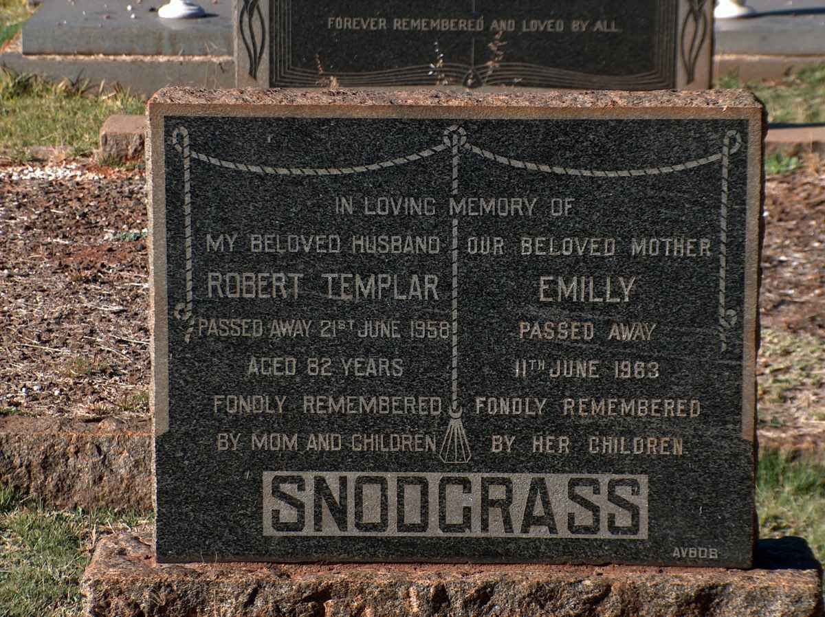 SNODGRAAS Robert Templar -1958 &amp; Emily -1963