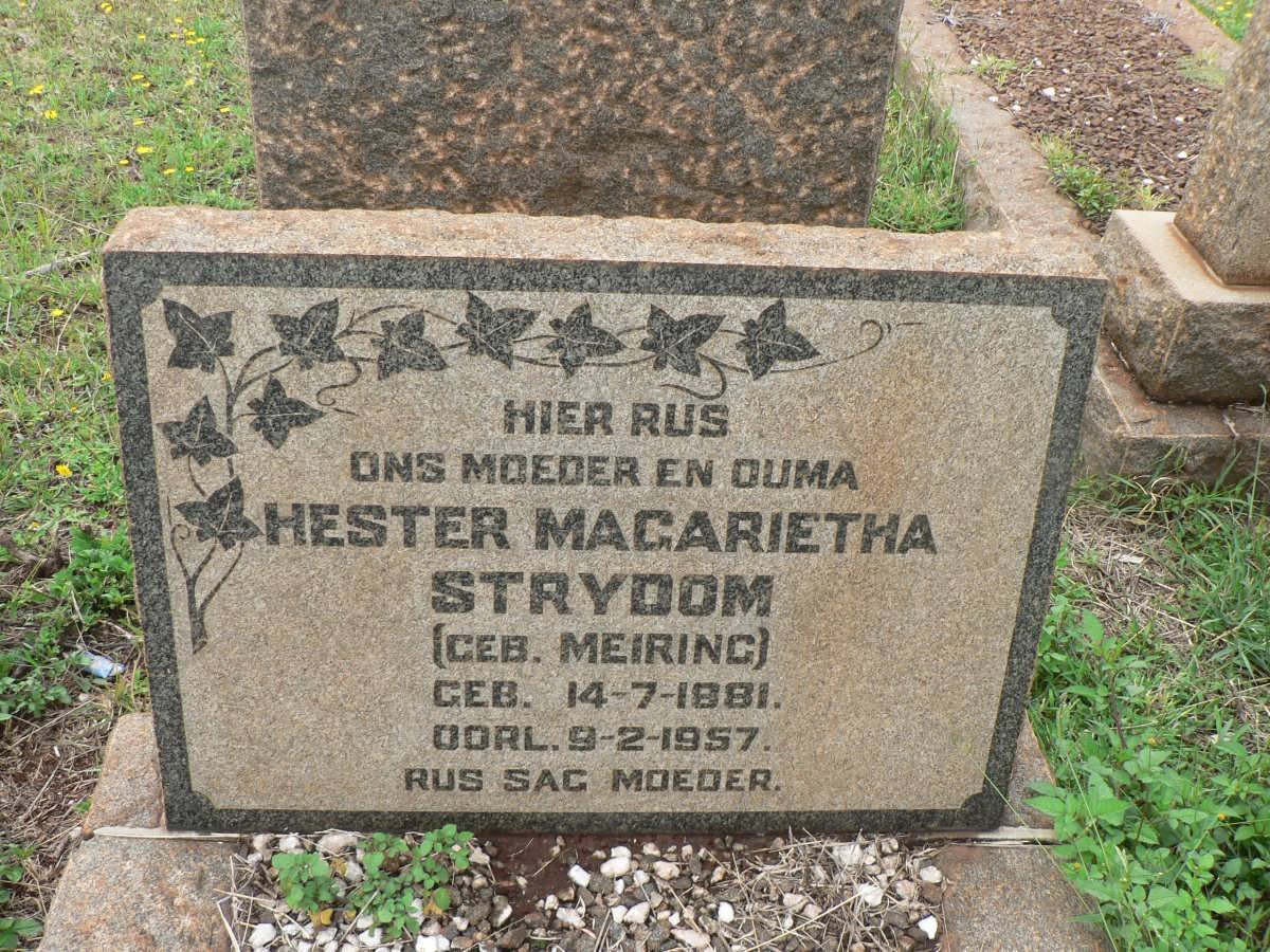 STRYDOM Hester Magarietha nee MEIRING 1881-1957