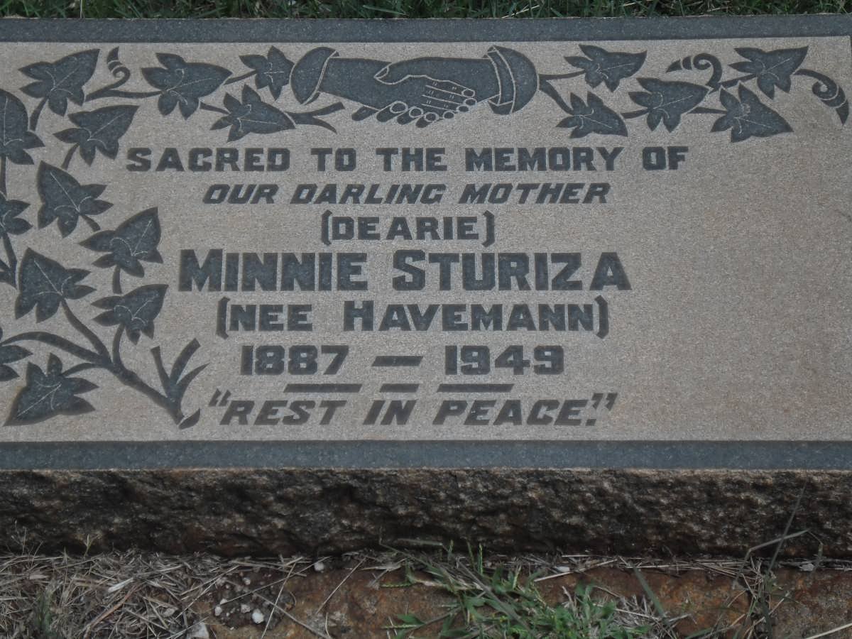 STURIZA Minnie nee HAVEMANN 1887-1949