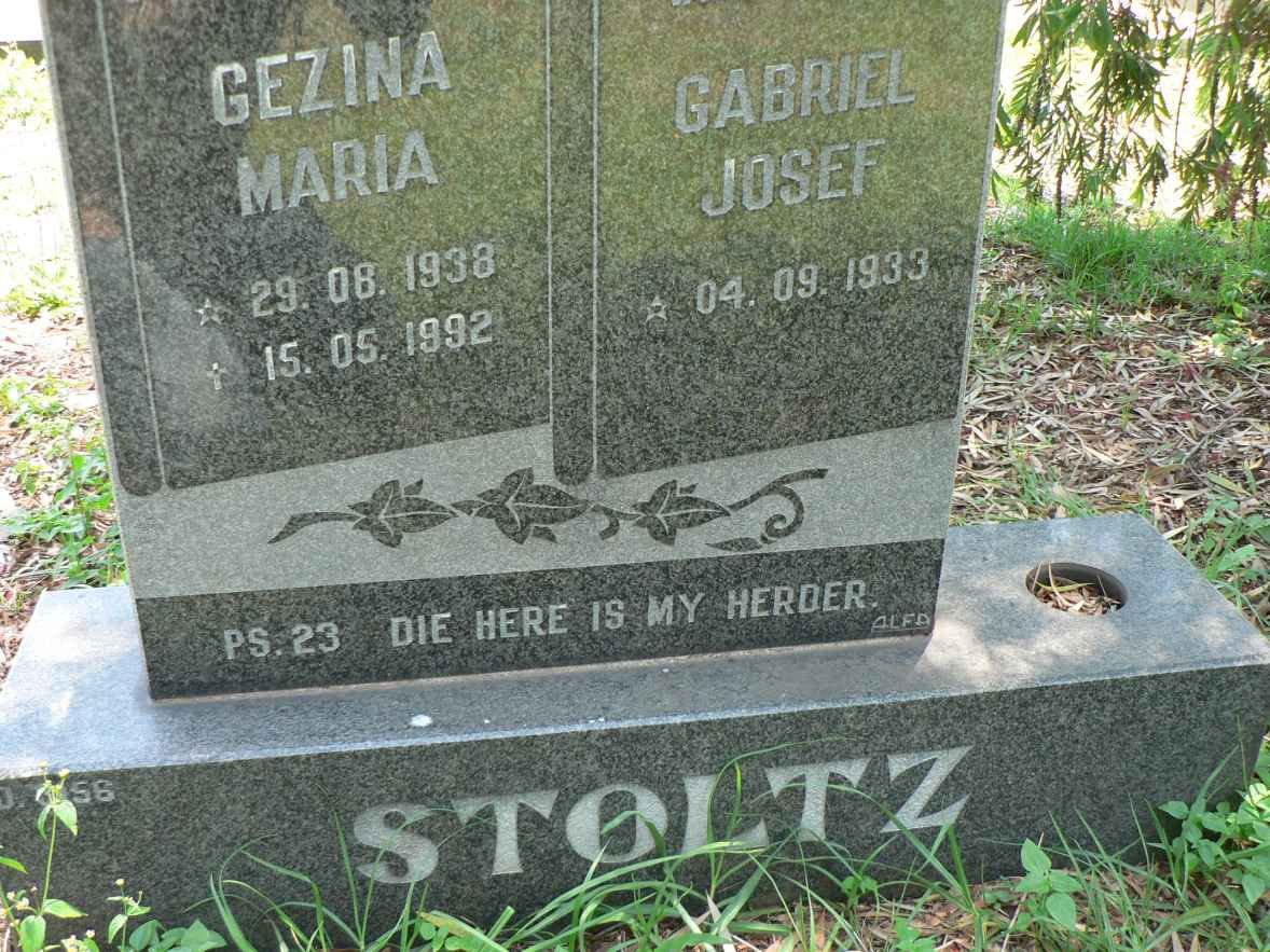 STOLTZ Gabriel Josef 1933- &amp; Gezina Maria 1938-1992