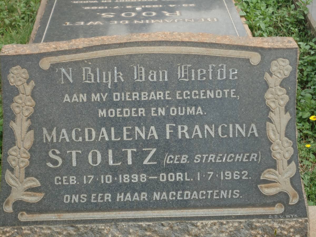 STOLTZ Magdalena Francina nee STREICHER 1898-1962
