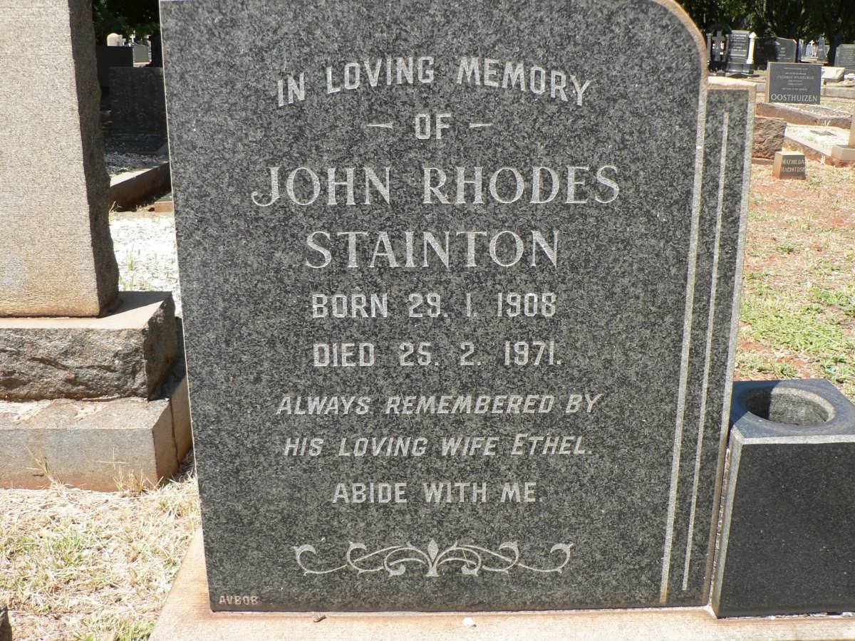 STAINTON John Rhodes 1908-1971