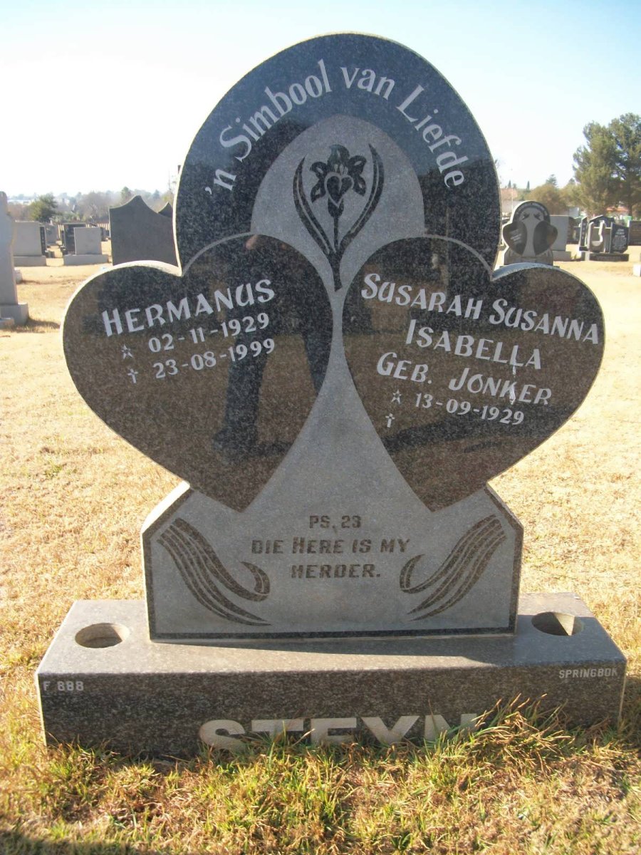 STEYN Hermanus 1929-1999 &amp; Susarah Susanna Isabella JONKER 1929-
