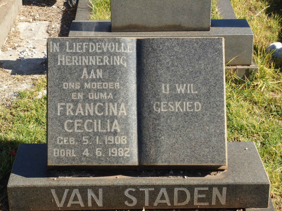 STADEN Francina Cecilia, van 1908-1982