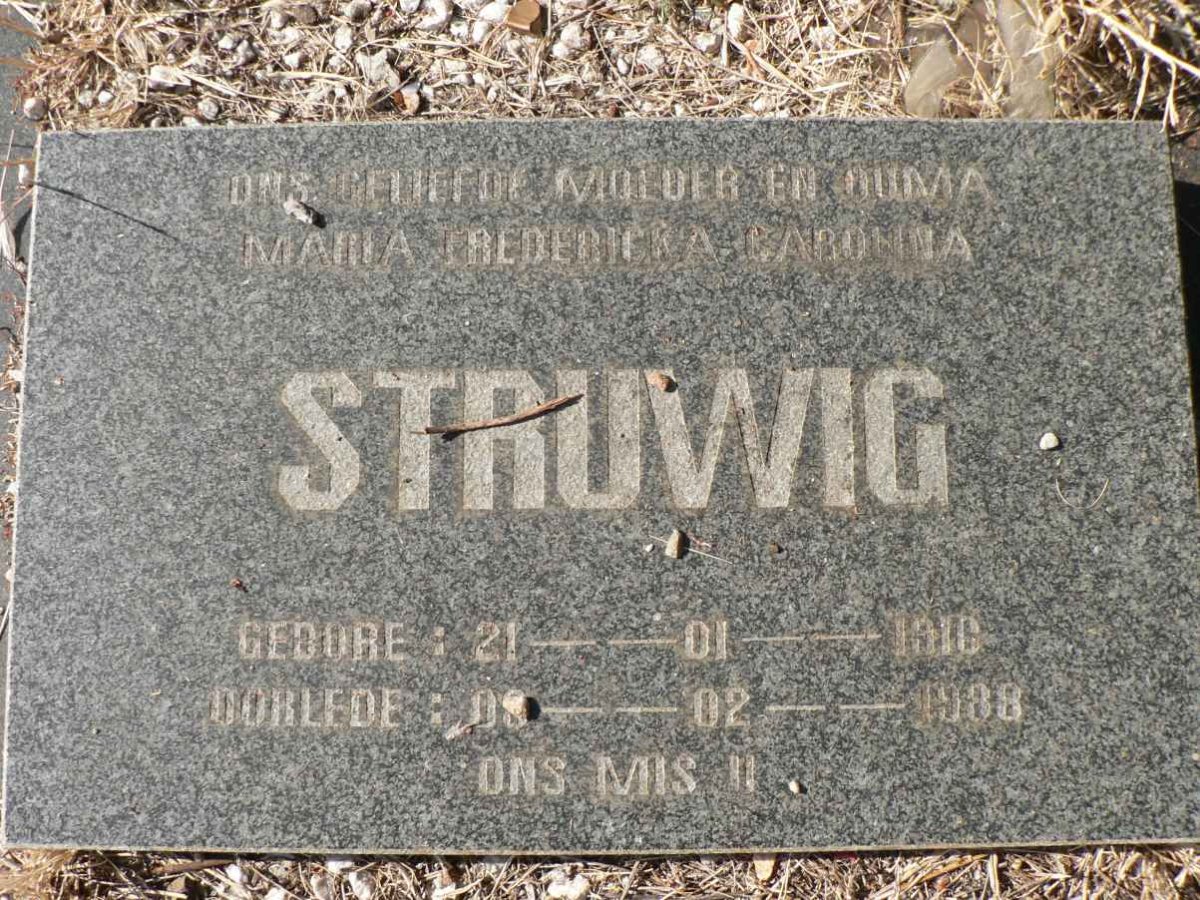 STRUWIG Maria Fredericka Carolina 1910-1988