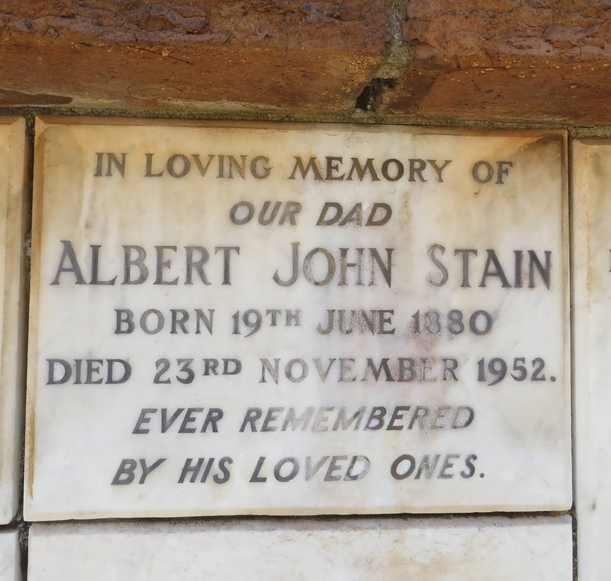 STAIN Albert John 1880-1952