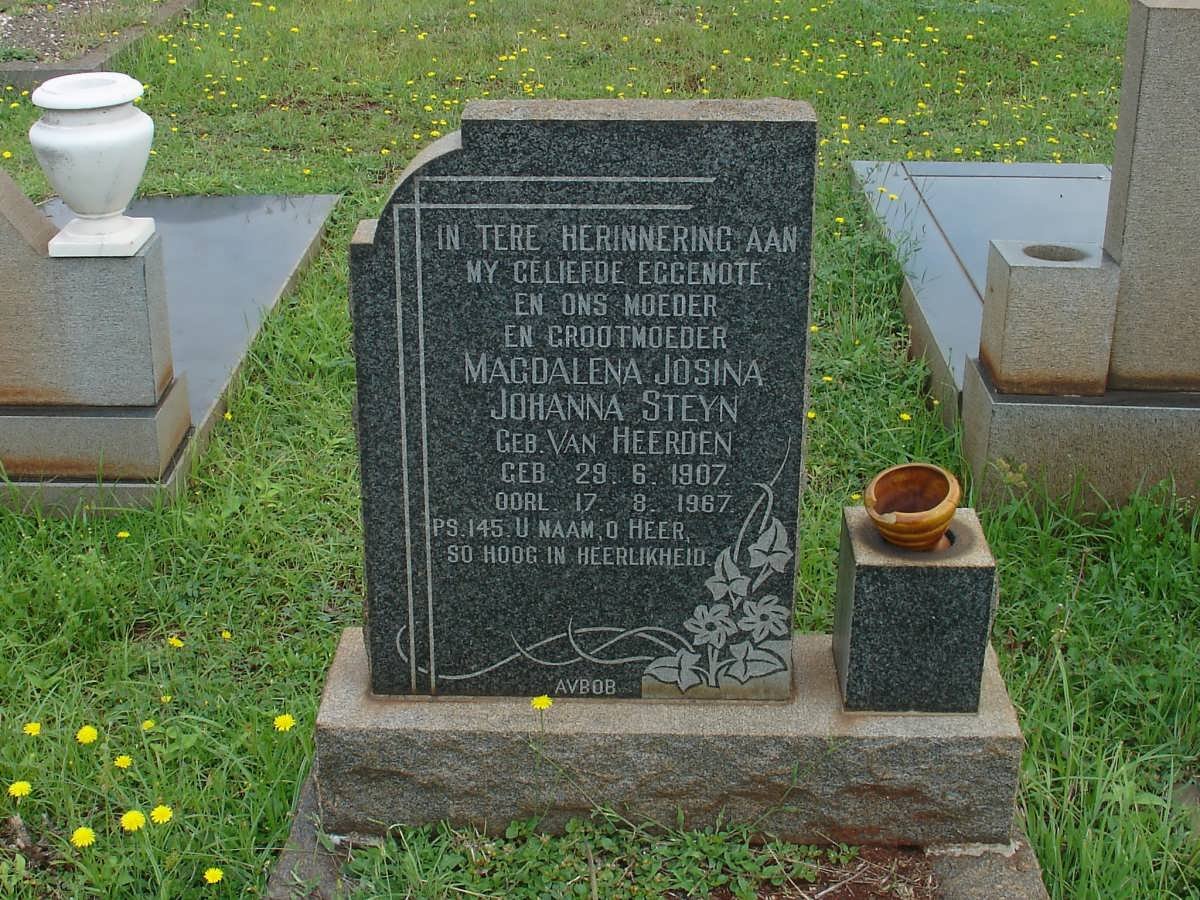 STEYN Magdalena Josina Johanna nee VAN HEERDEN 1907-1967