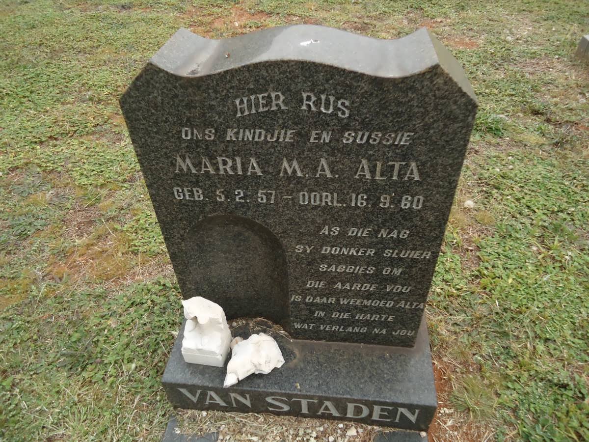 STADEN Maria M.A., van 1957-1960