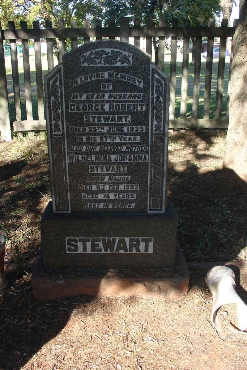 STEWART George Robert -1935 &amp; Wilhelmina Johanna NAUDE -1953
