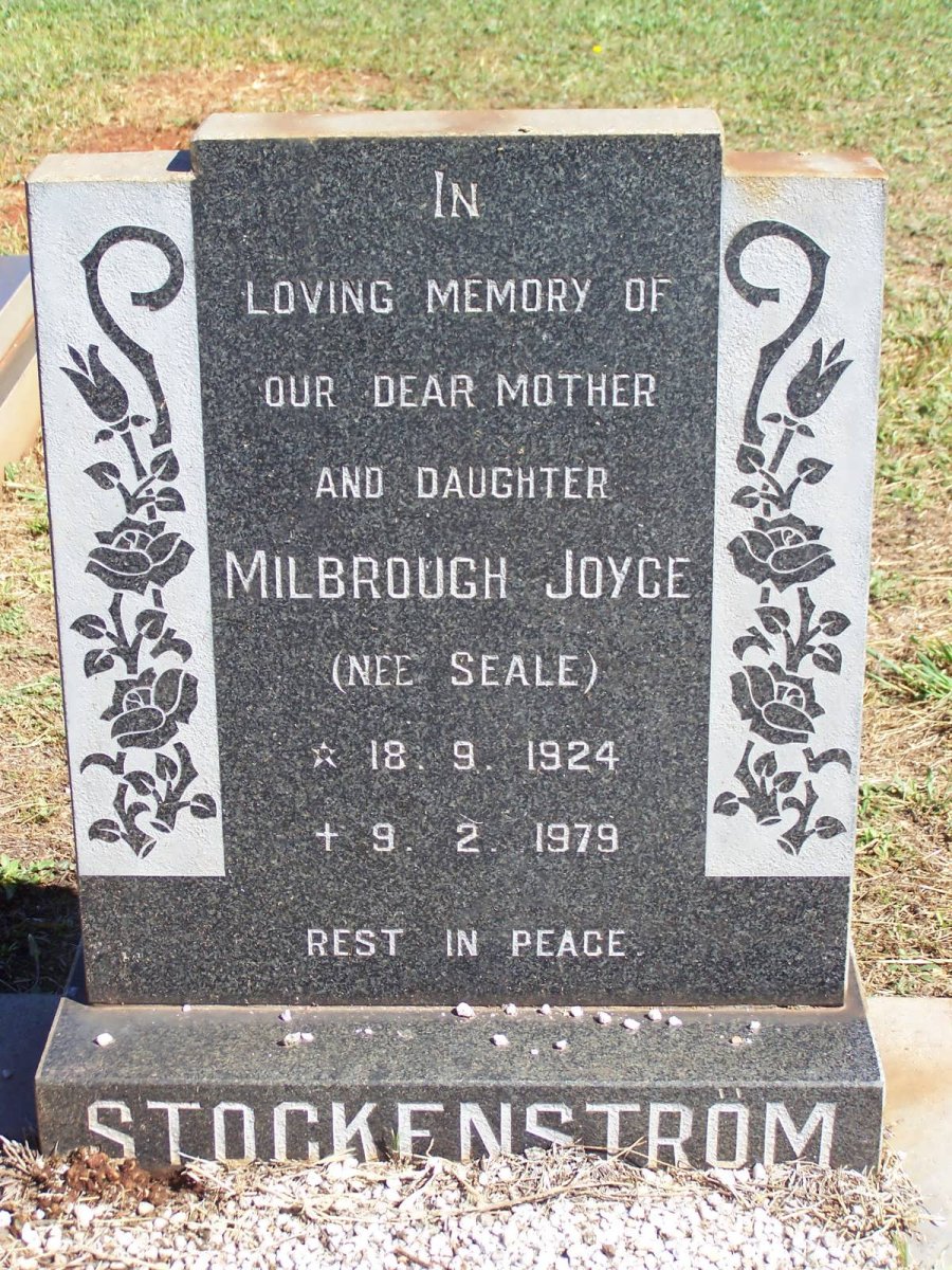STOCKENSTROM Milbrough Joyce nee SEALE 1924-1979