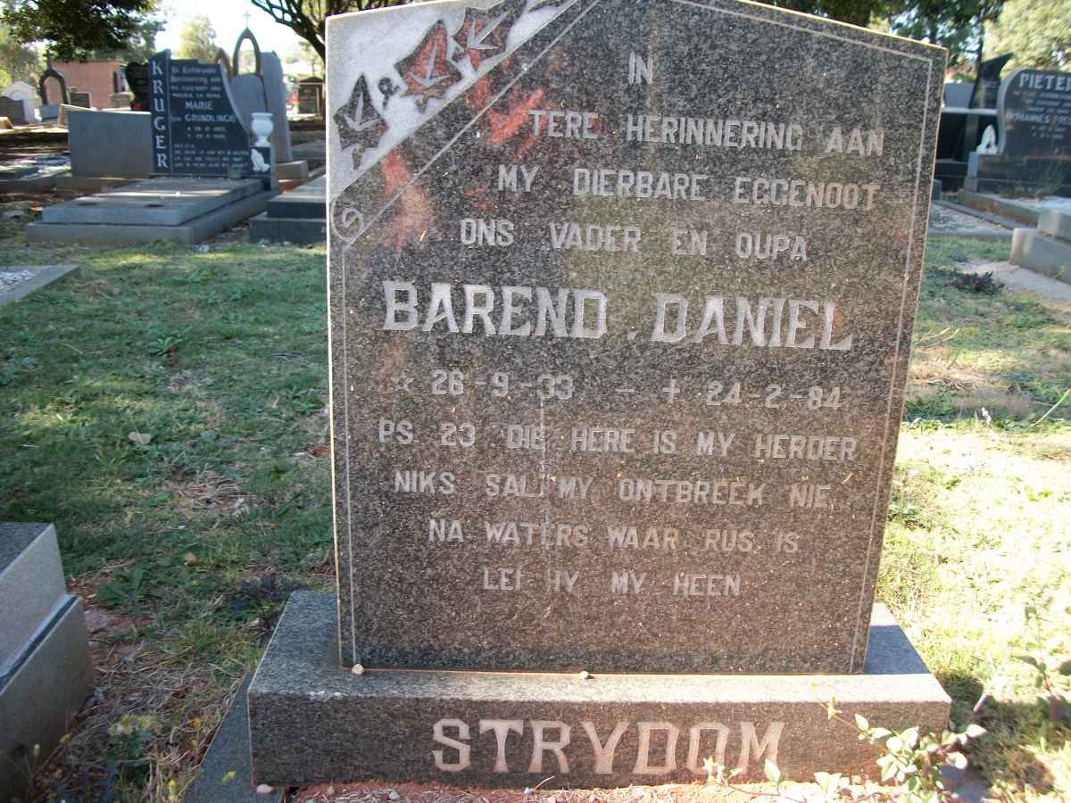 STRYDOM Barend Daniel 1933-1984