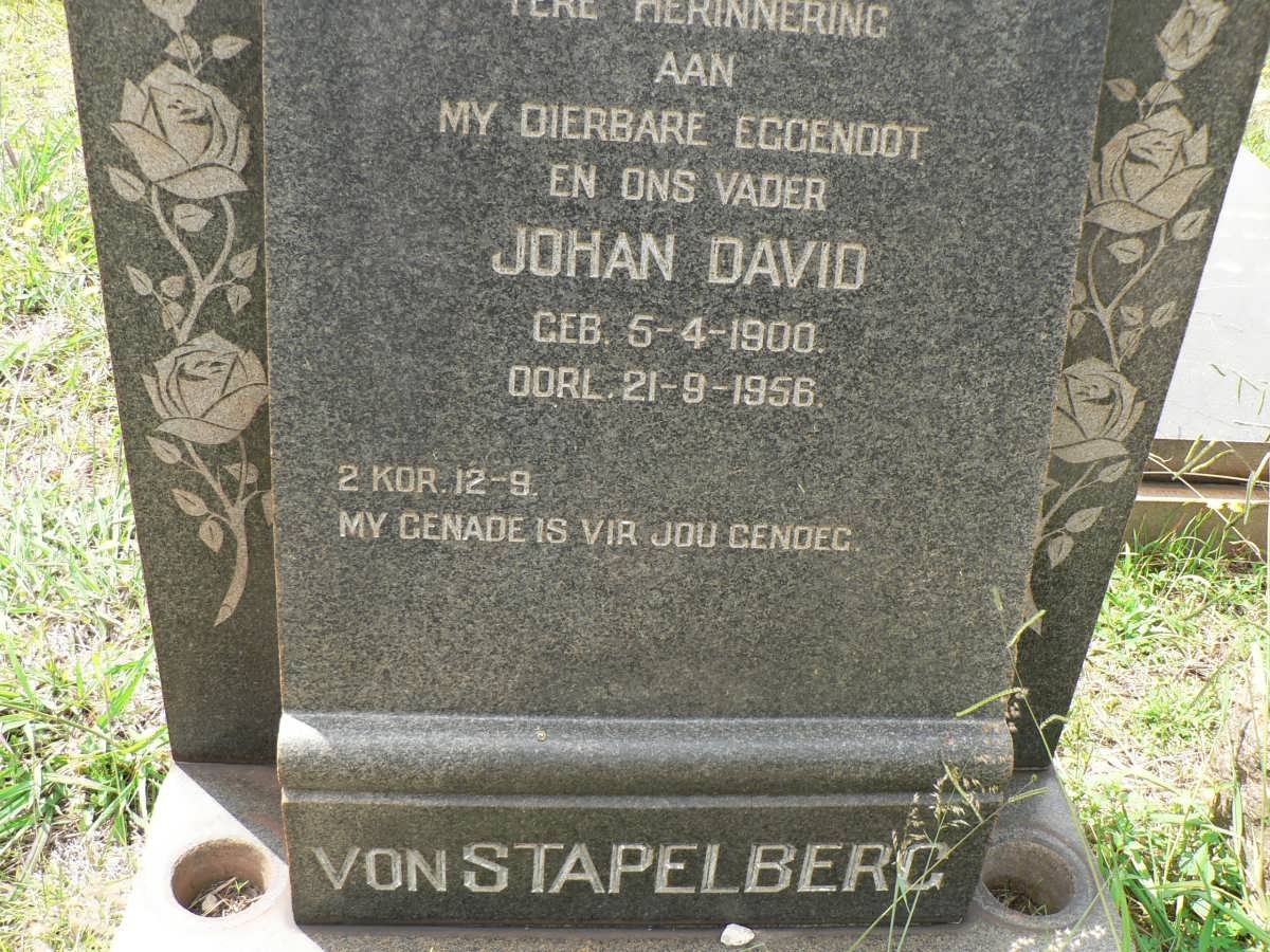 STAPELBERG Johan David, von 1900-1956
