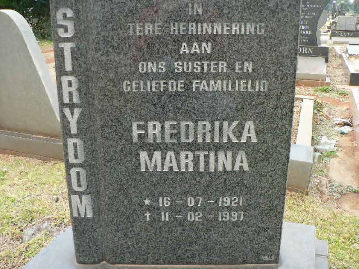 STRYDOM Fredrika Martina 1921-1997
