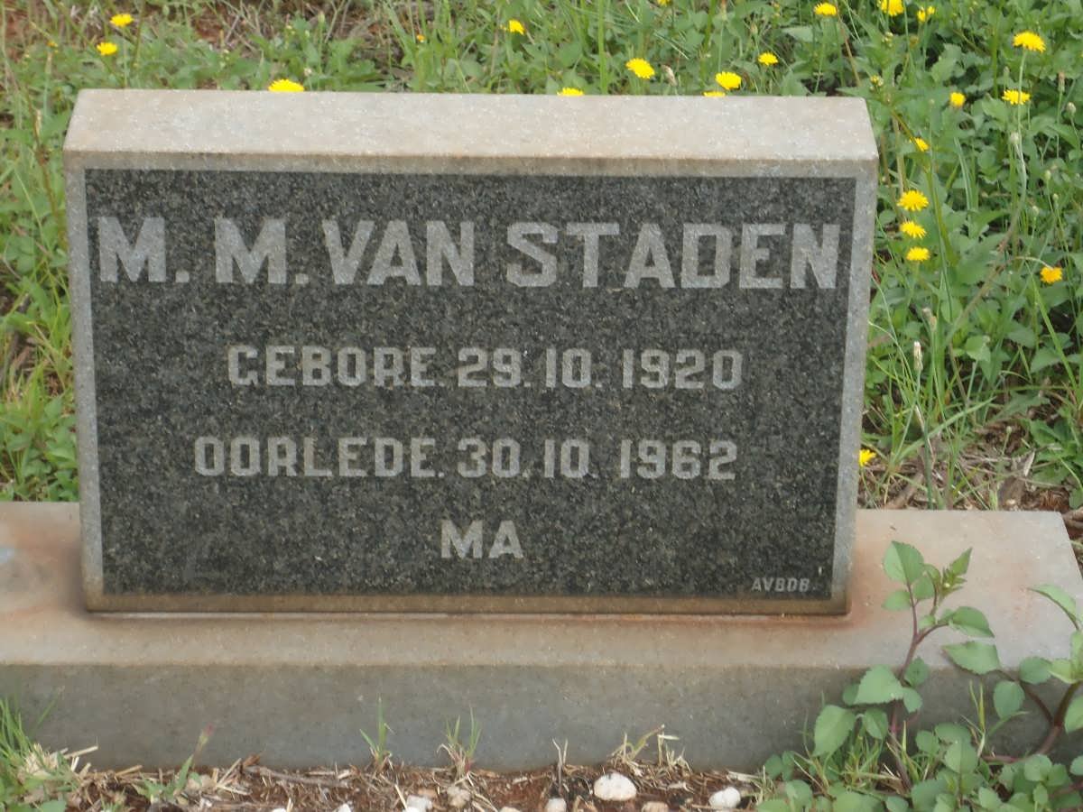 STADEN M.M., van 1920-1962