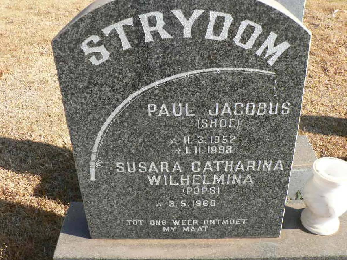 STRYDOM Paul Jacobus 1952-1998 &amp; Susara Catharina Wilhelmina 1960-