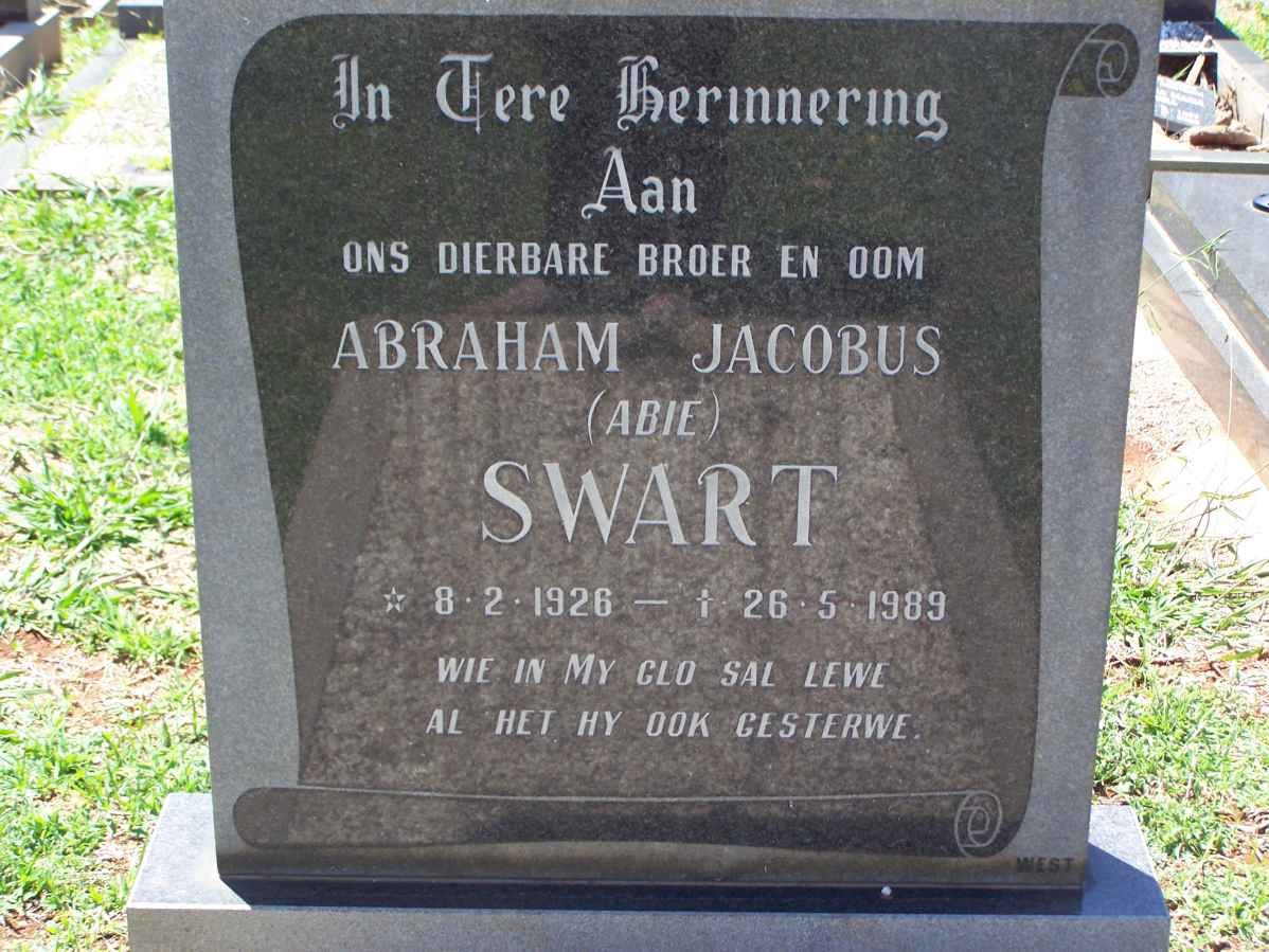 SWART Abraham Jacobus 1926-1989