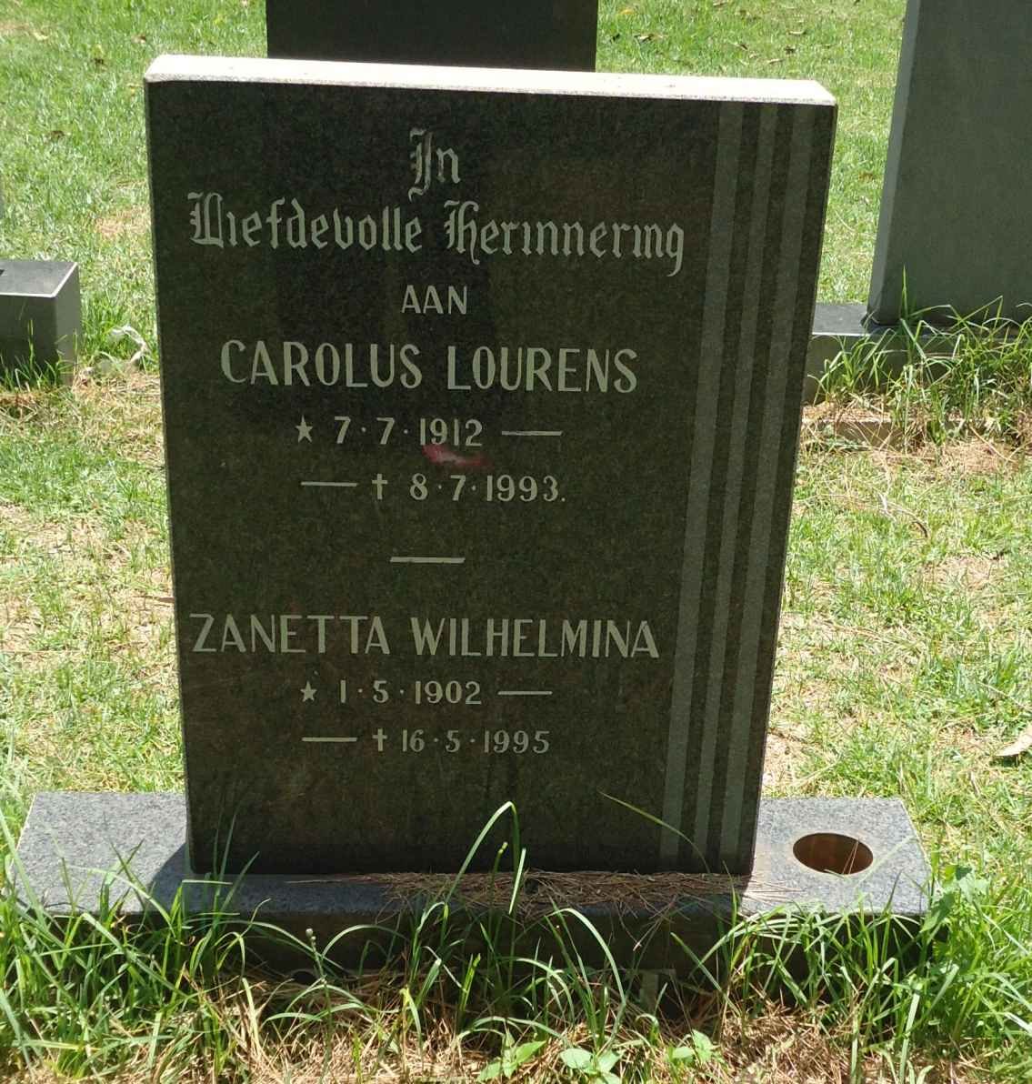 SWART Carolus Lourens 1912-1993 &amp; Zanetta Wilhelmina 1902-1995 