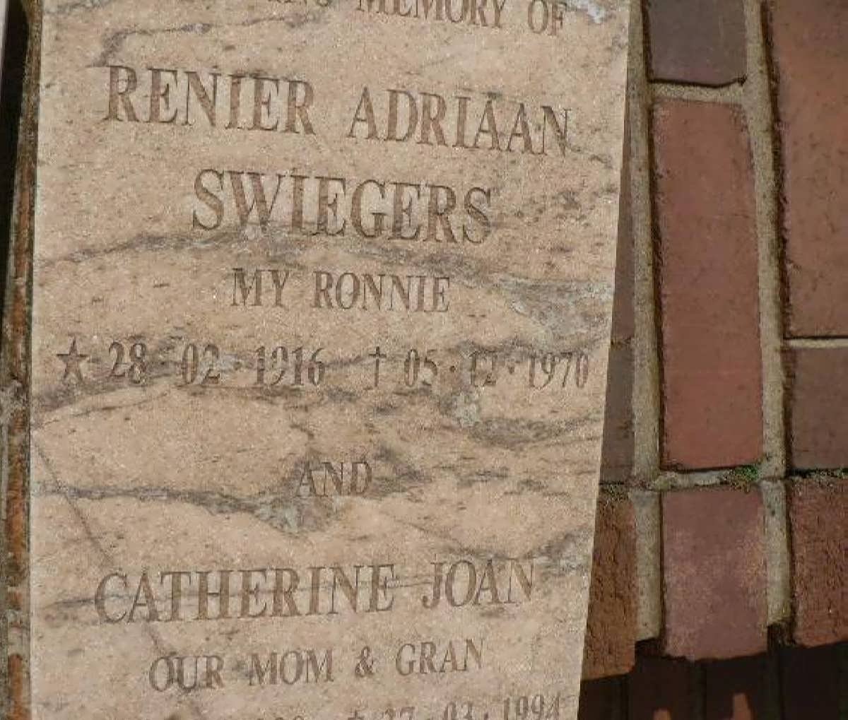 SWIEGERS Renier Adriaan 1916-1970