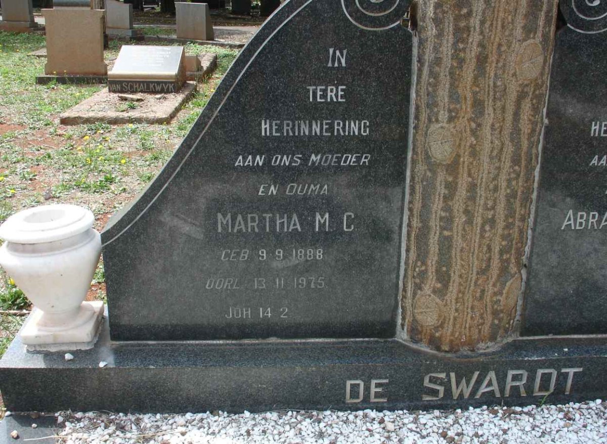 SWARDT, Martha M.C., de 1888-1975