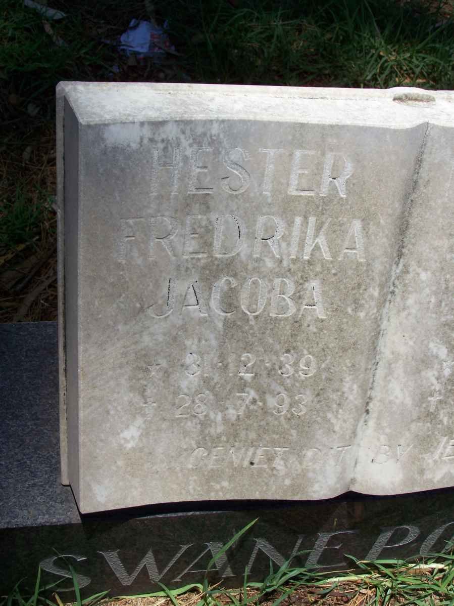 SWANEPOEL Hester Fredrika Jacoba 1939-1993