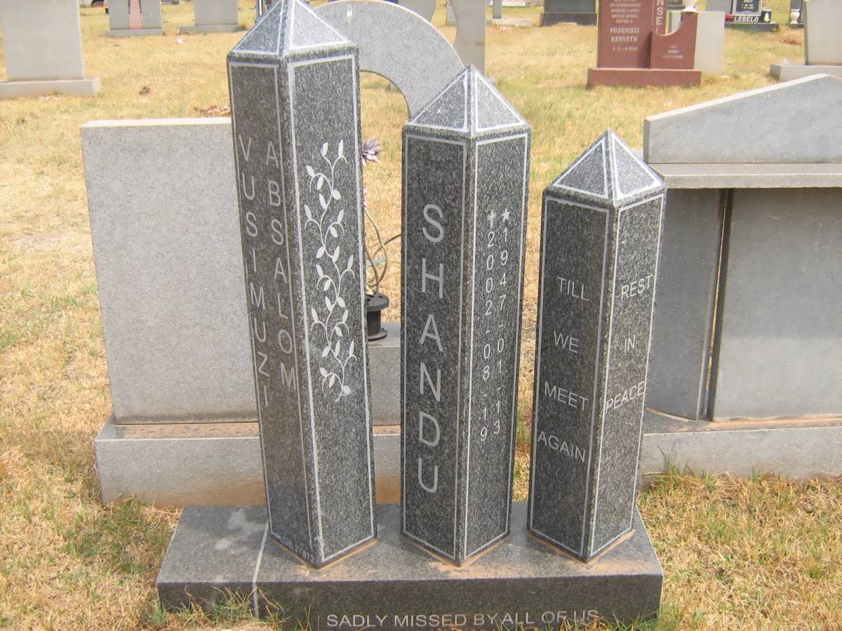 SHANDU Vusimui Absalom 1947-2002