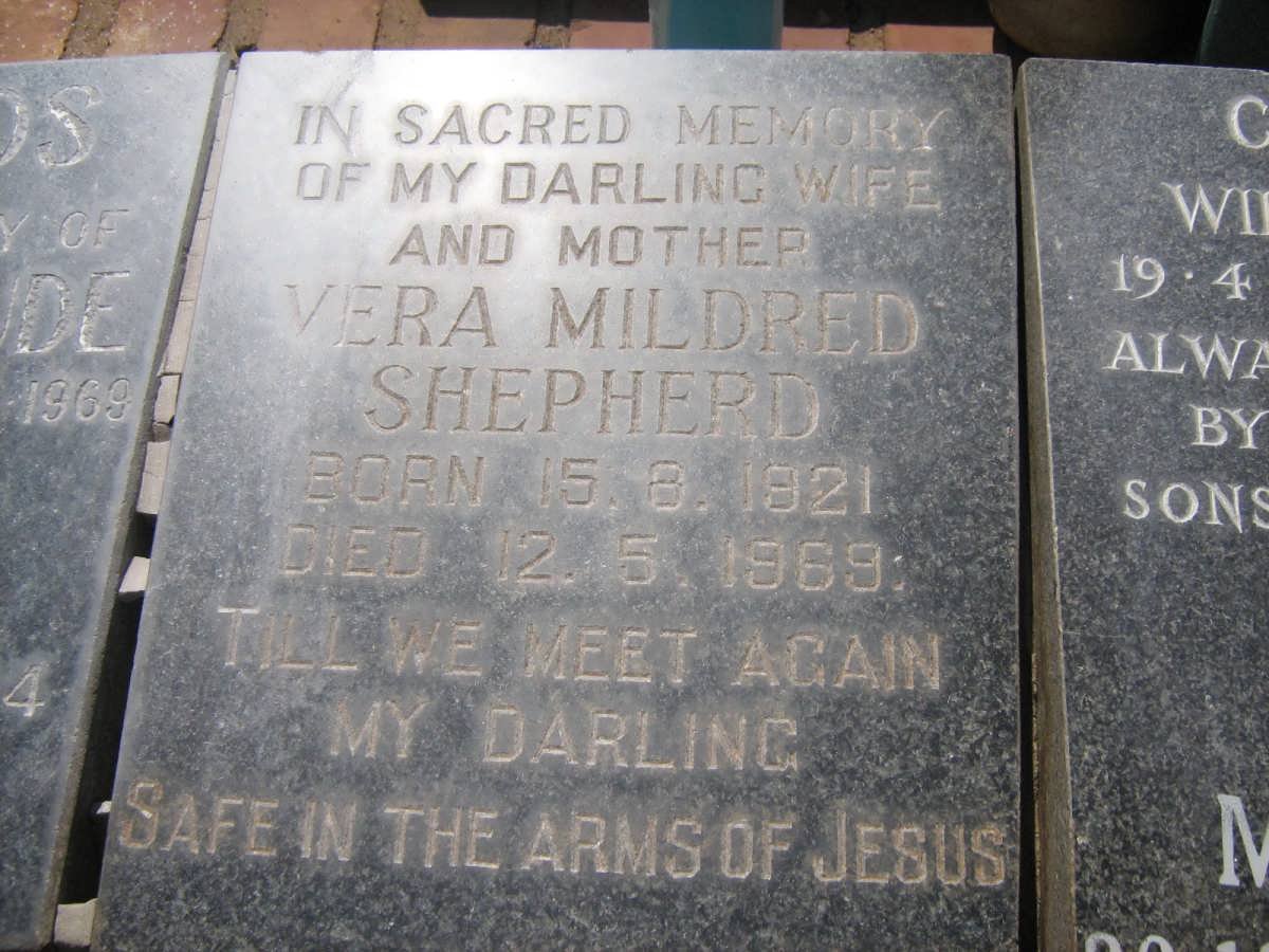 SHEPHERD Vera Mildred 1921-1969