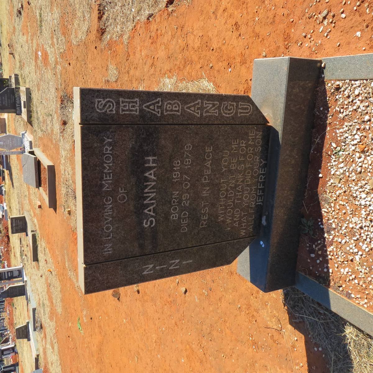 SHABANGU Sannah 1918-1979