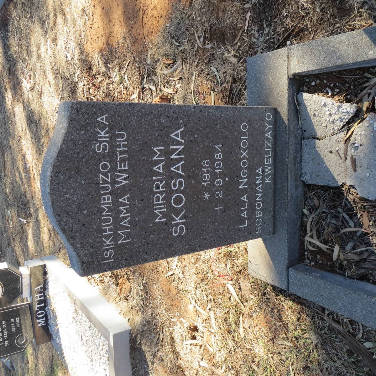SKOSANA Mirriam 1918-1984