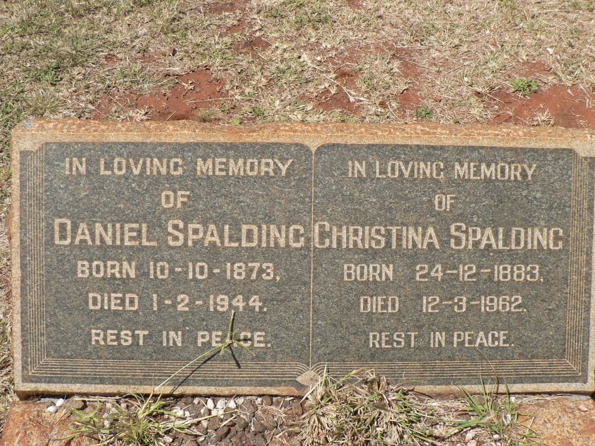 SPALDING Daniel 1873-1944 &amp; Christina 1883-1962