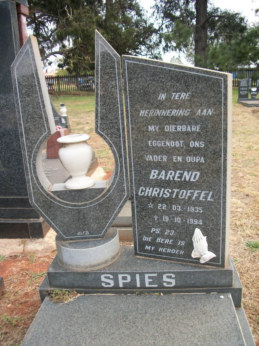 SPIES Barend Christoffel 1935-1994