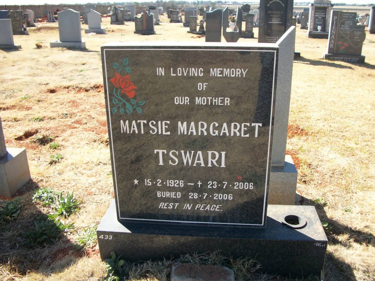 TSWARI Matsie Margaret 1926-2006