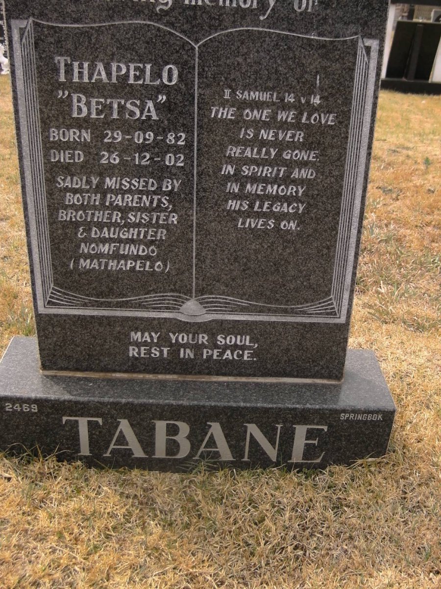 TABANE Thapelo 1982-2002