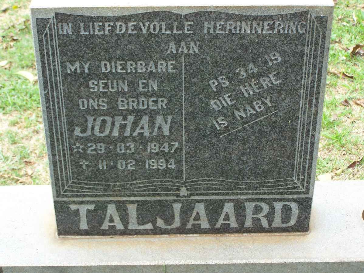 TALJAARD Johan 1947-1994