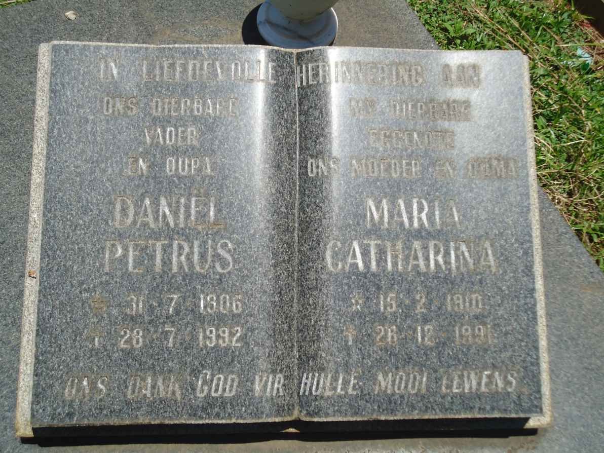 TALJAARD Daniel Petrus 1906-1992 &amp; Maria Catharina 1910-1991
