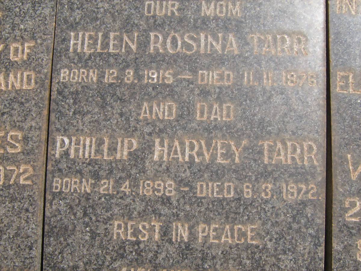 TARR Phillip Harvey 1898-1972 &amp; Helen Rosina 1915-1976