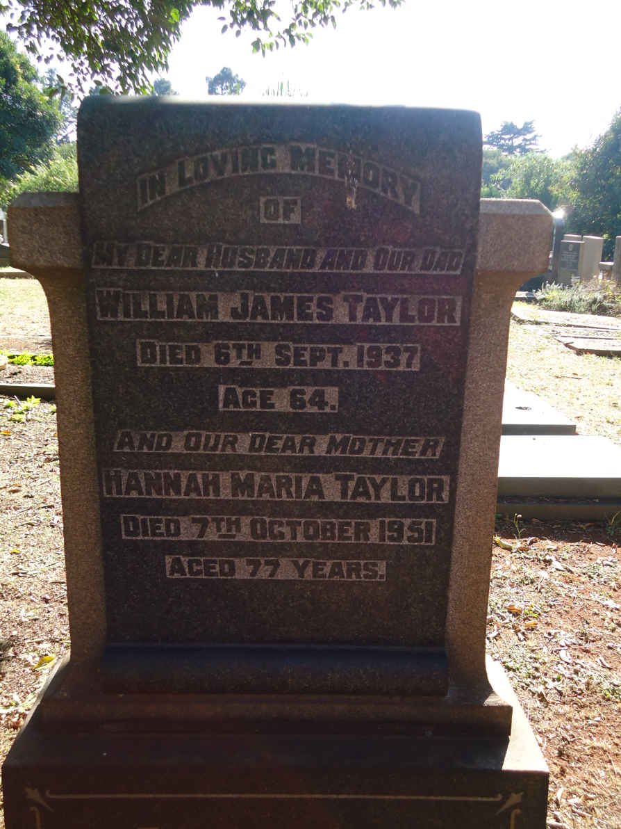 TAYLOR William James &amp; Hannah Maria -1951